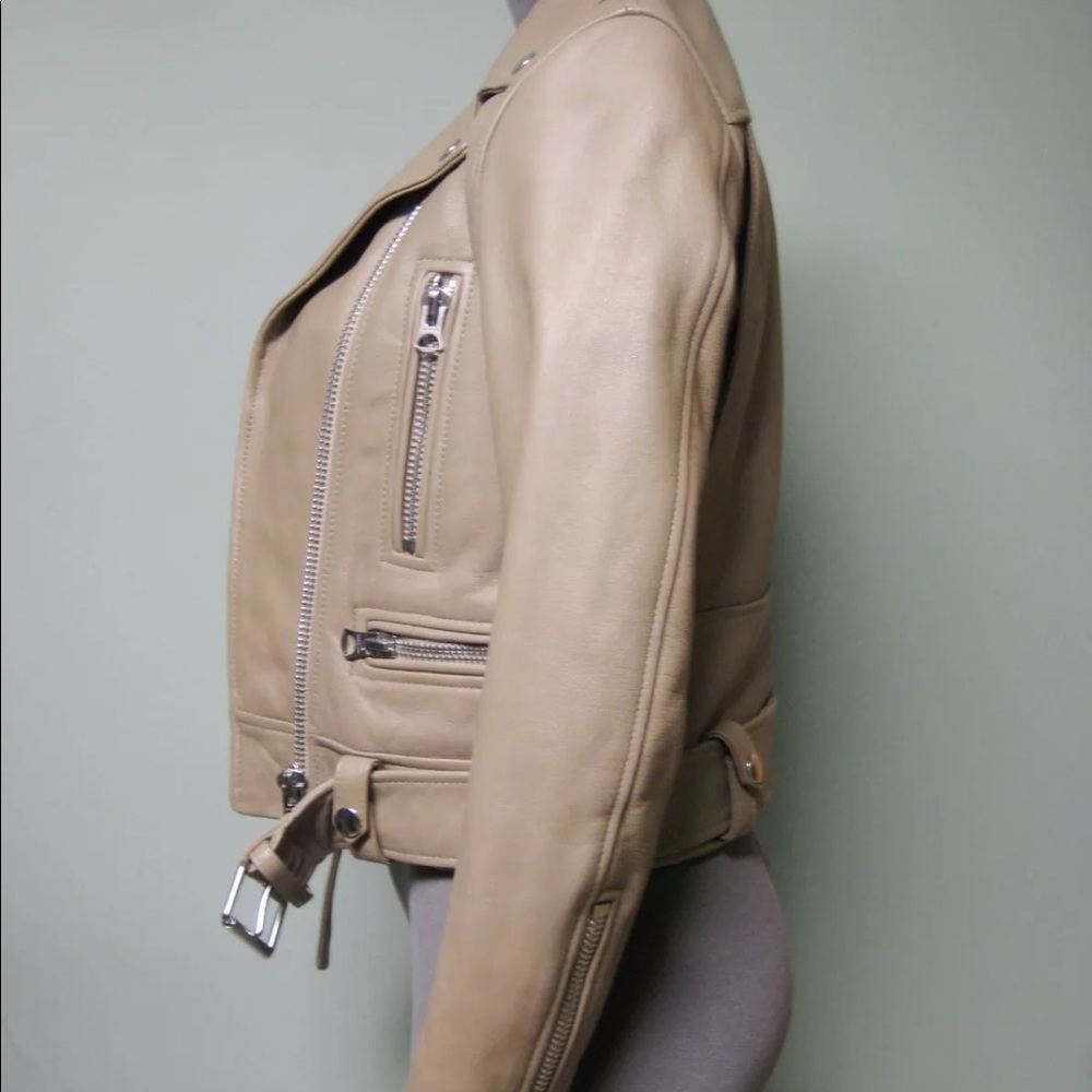 NEW Acne Studios Mock Leather Biker Moto Jacket 32 - Picture 5 of 8